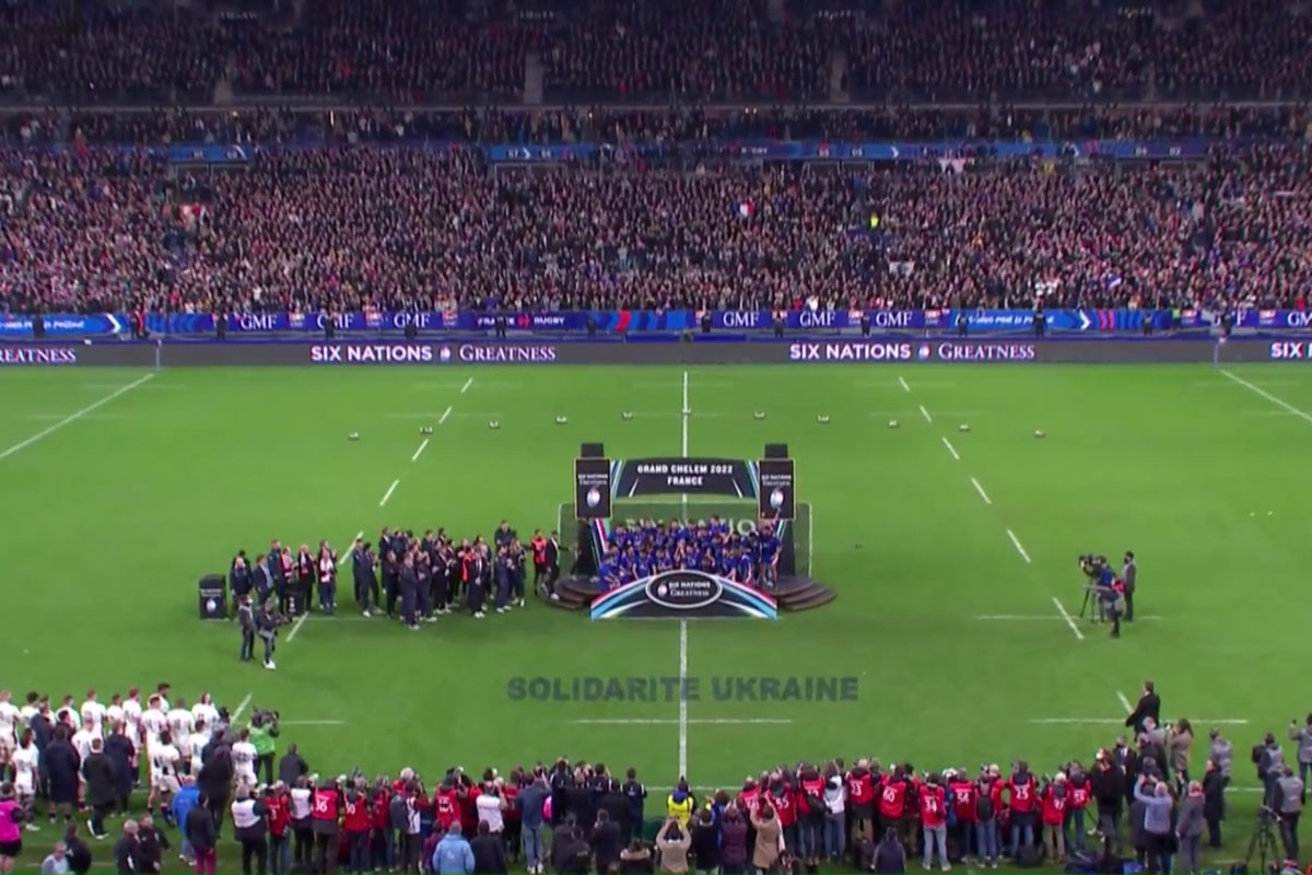 Sports Presentation Stage for Six Nations 2022 France Winners