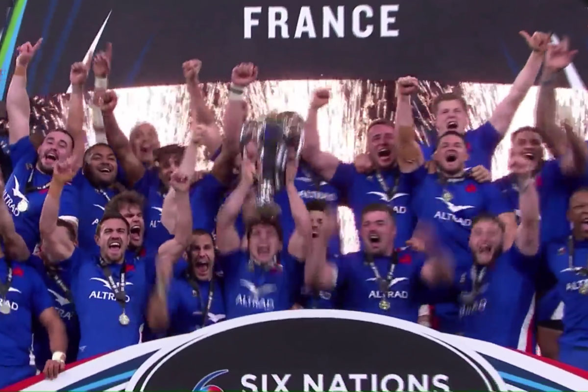 Sports Presentation Stage for Six Nations 2022 France Winners