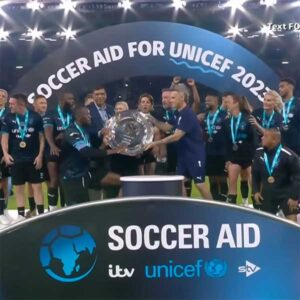 Soccer Aid 2023 winners trophy